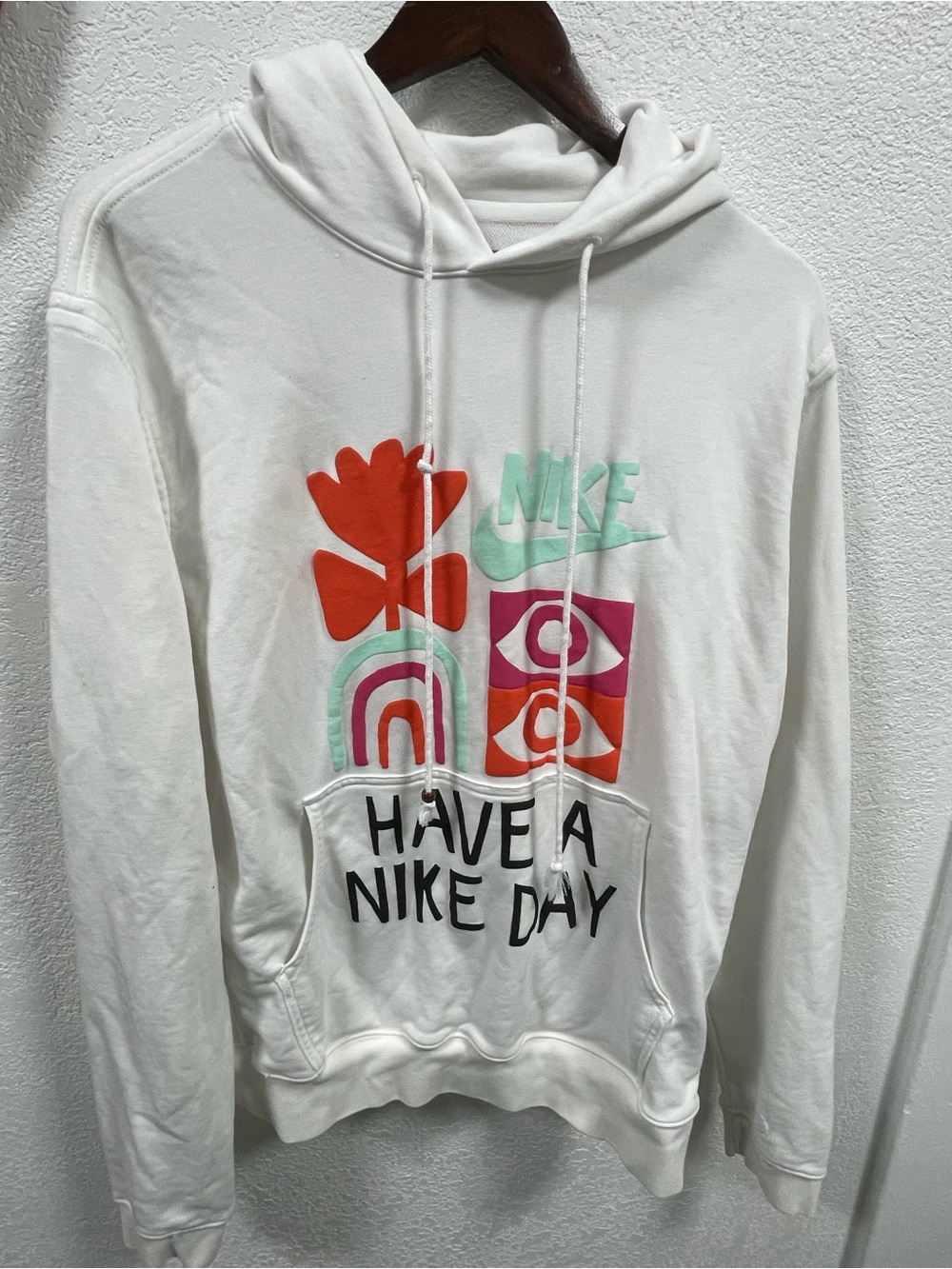 Nike Have A Nike Day French Terry Pullover Hoodie DQ4171-100 White Mens Sz L